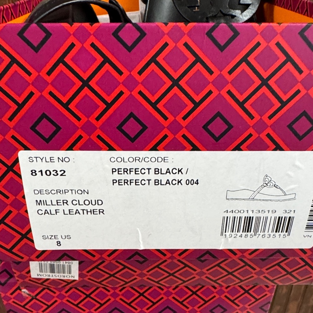 Tory Burch Black Logo Medallion Thong Sandals - Picture 2 of 2